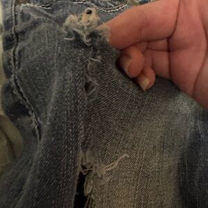 Wallflower Blue Distressed Flare Jeans